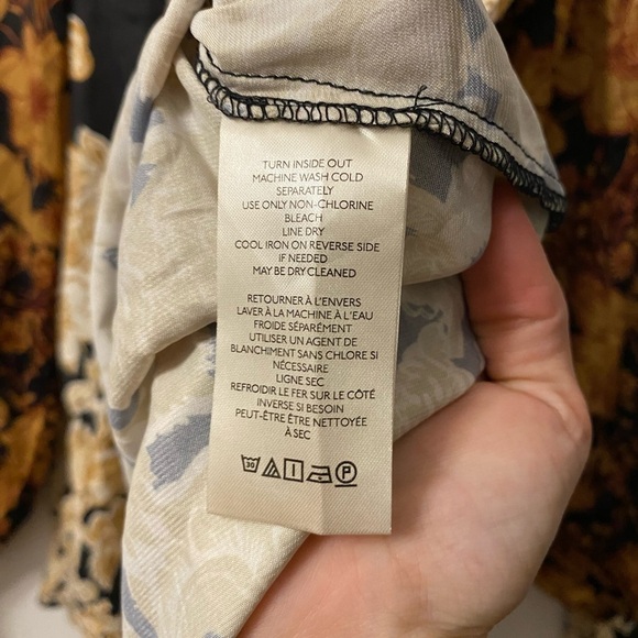 Free People Rhythm In The Night Tunic OB1600230 Satin Printed Ruffles Keyhole - Picture 6 of 11